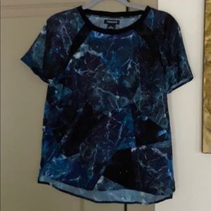 Trouve Black Vector Print Blouse Sz Medium M NWT